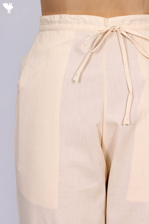 Cambric Cotton Pants in Beige